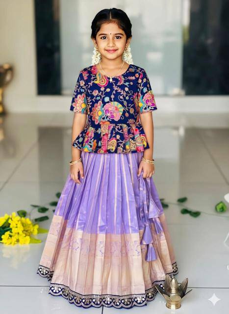 NEW LAUNCING KIDS LEHENGA CHOLI simmer silk Wholesale kids fashion market in Kolkata